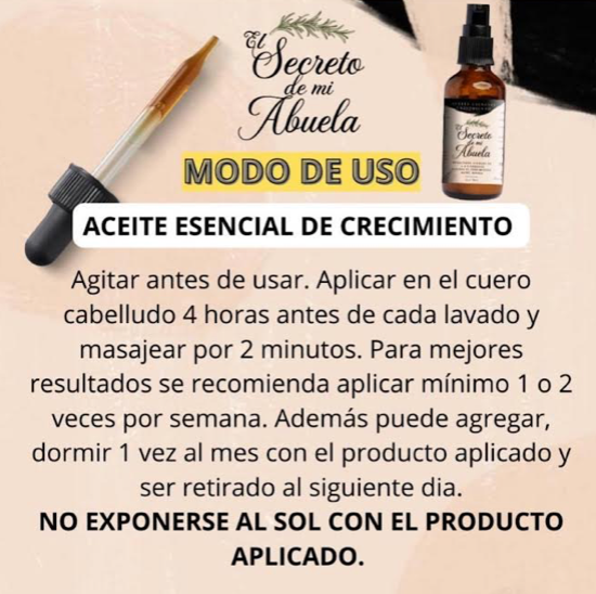 Aceite Esencial De Crecimento (El Secreto De Mi Abuela)