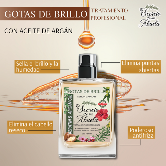 Gota de brillo anti frizz